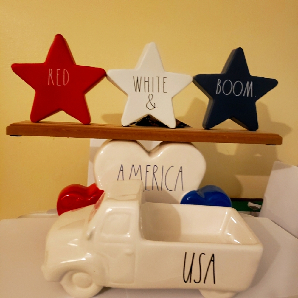 Rae Dunn Patriotic USA, Red Blue & White